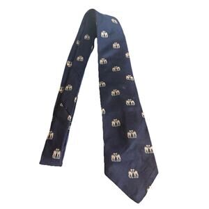 Polo Ralph Lauren Robert Talbott Camels Camel Navy Blue Silk Tie Hand Sewn Vtg